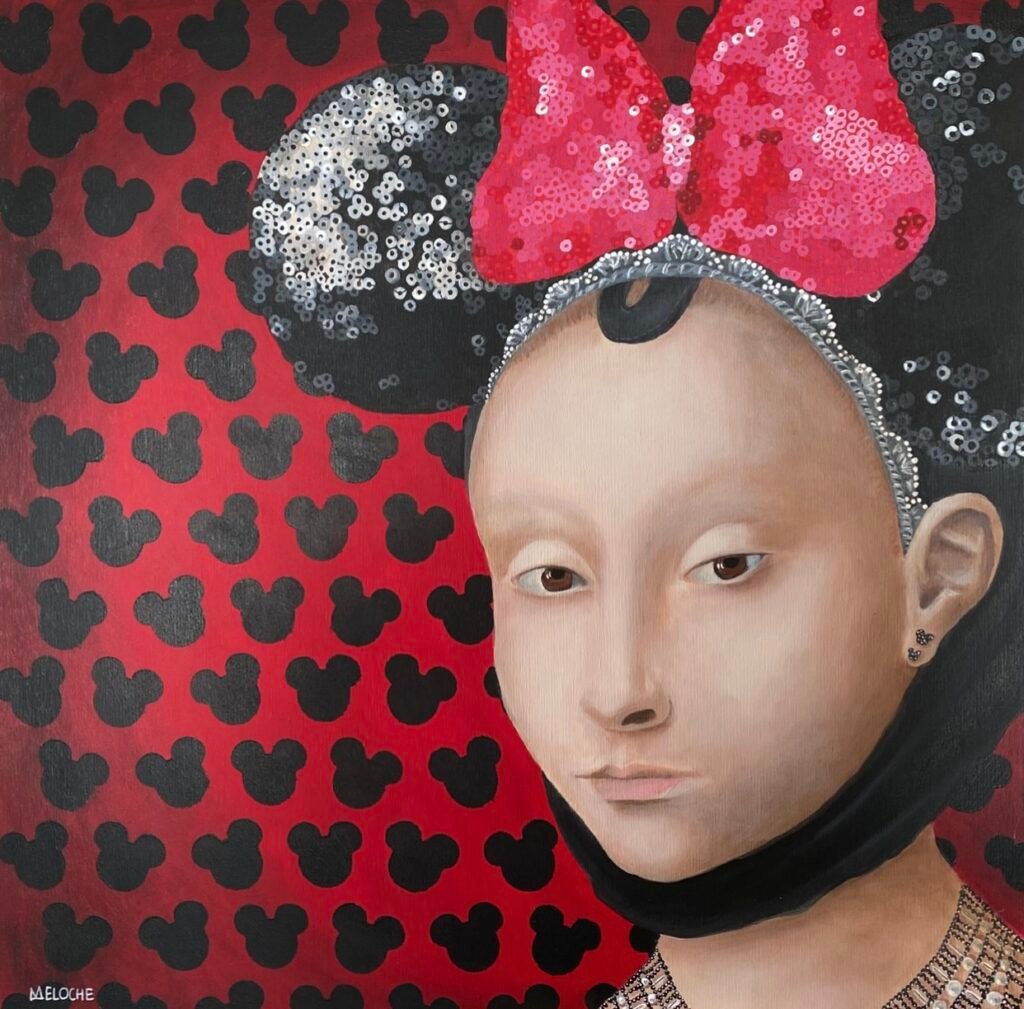 Portrait d’une jeune fille avec des oreilles de Mini